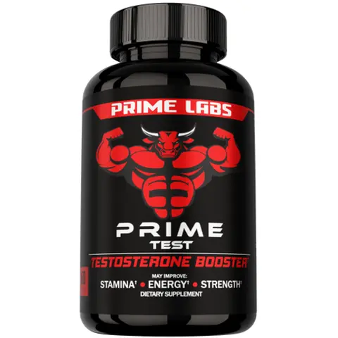 Prime Labs Prime Test Testosterone Booster for Men with Tongkat Ali - Energy, Stamina, Strength & Drive Support - 60 Capsules