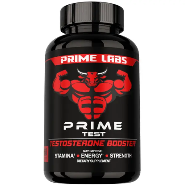 Prime Labs Prime Test Testosterone Booster for Men with Tongkat Ali - Energy, Stamina, Strength & Drive Support - 60 Capsules