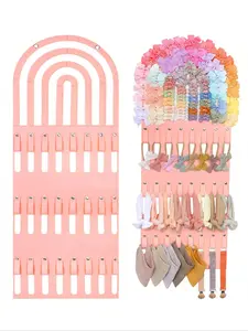 1 PC arched pink hair clip organizer, Arch Shaped Racks, girl's hair clip and headband organizer, hairband storage, hair clip display rack, Display Shelf, sturdy stand, easily organizes accessories, perfect for everyday use and as a holiday gift