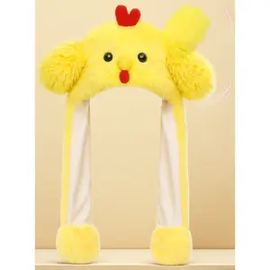 Moving Ears Animal Hat Pop Up Beating Plush Cosplay for Kids Adults Party Dress Up Funny Gift