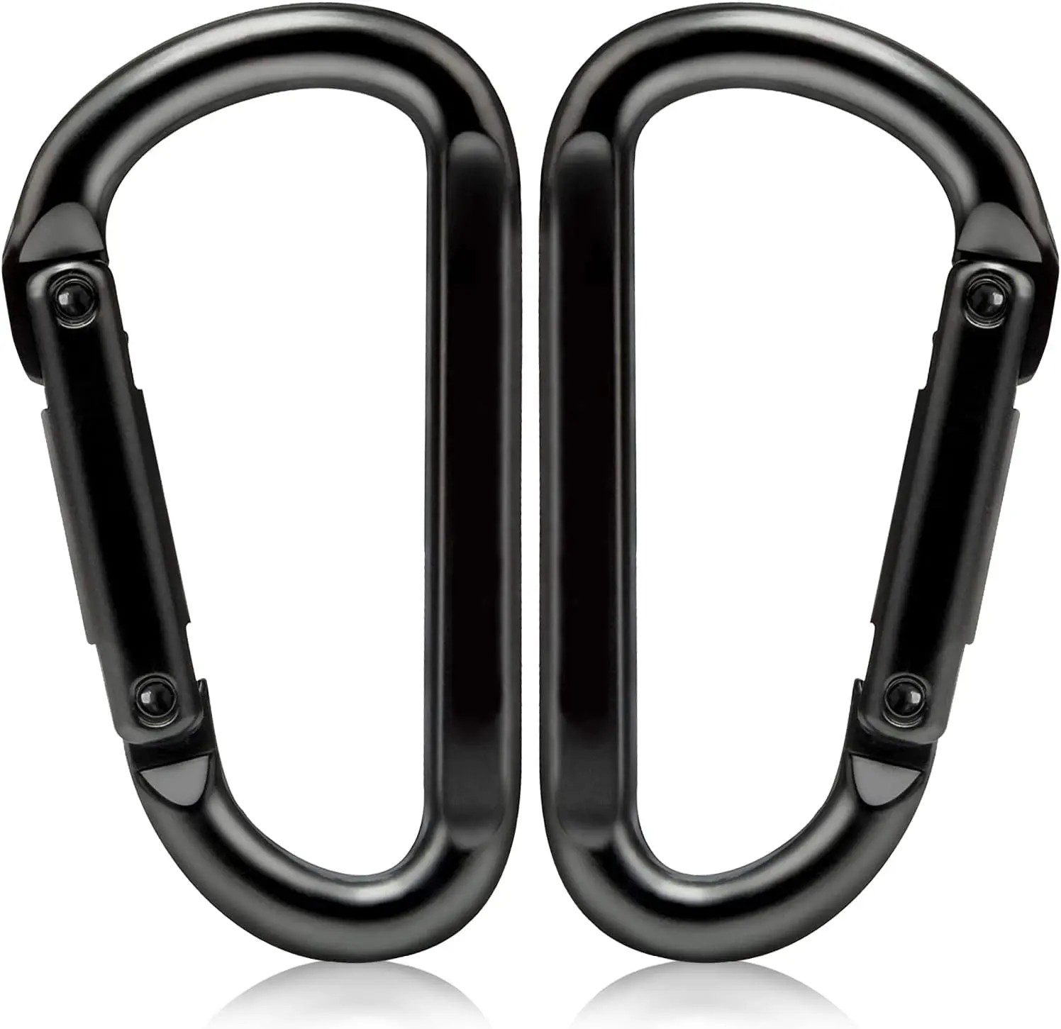 2 Pack Heavy Duty Iron D-Ring Carabiner Clips, 3 Inch 860 lbs Capacity Hooks for Keychains, Hammocks, Camping & Hiking - Not for Climbing