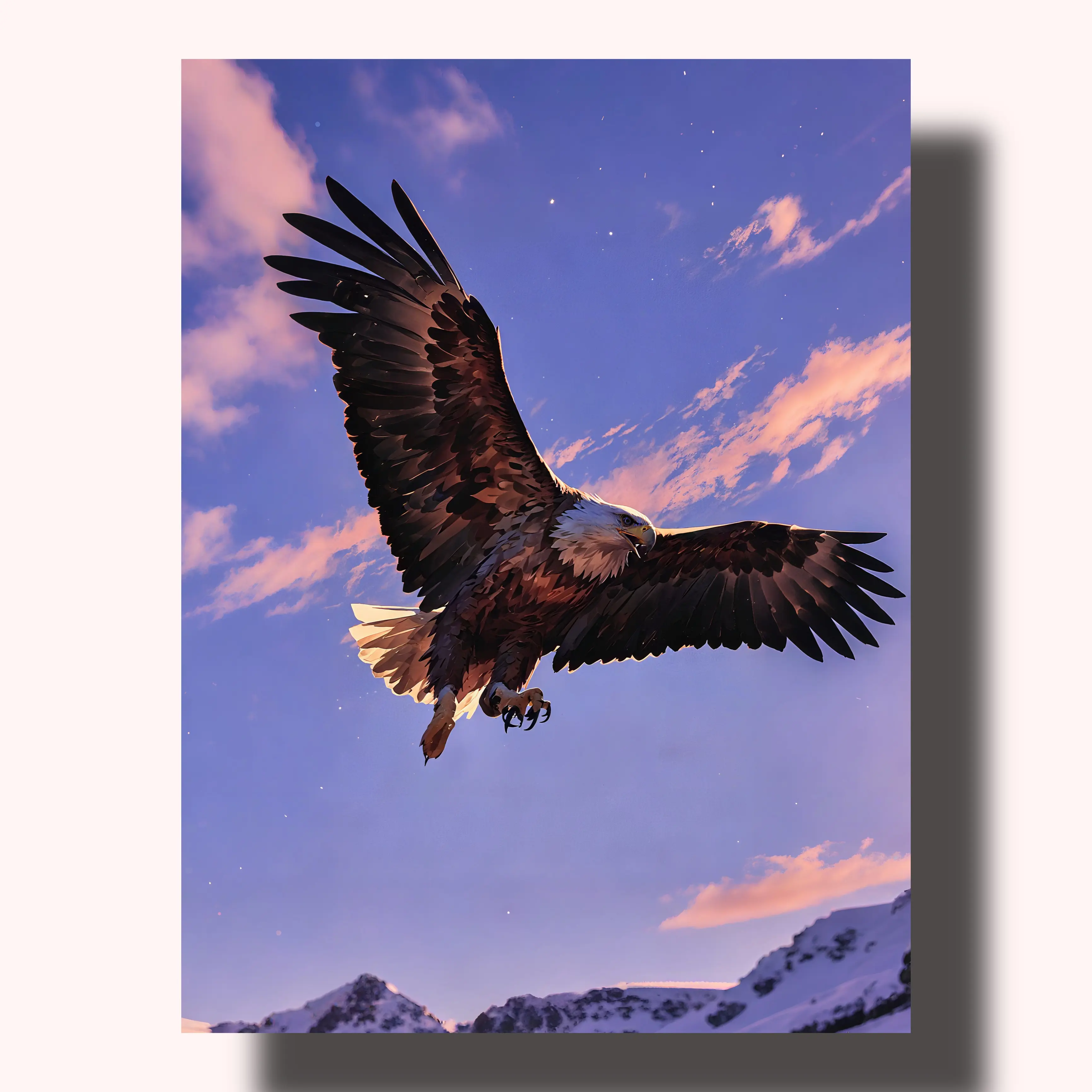 DIY Paint by Numbers Kit - Soaring Eagle Sky Canvas Art, Hand-Crafted Art, Non-Toxic Acrylics, Easy Fun Activity for Home & Office Decor