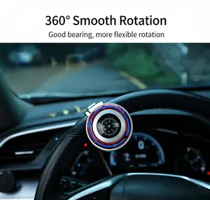 Steering Wheel Spinner Knob with Compass, 360° Rotation Car Steering Wheel Booster, Easy Install Universal Car Accessory for Effortless Turning, Must-Have for Drivers & Car Enthusiasts