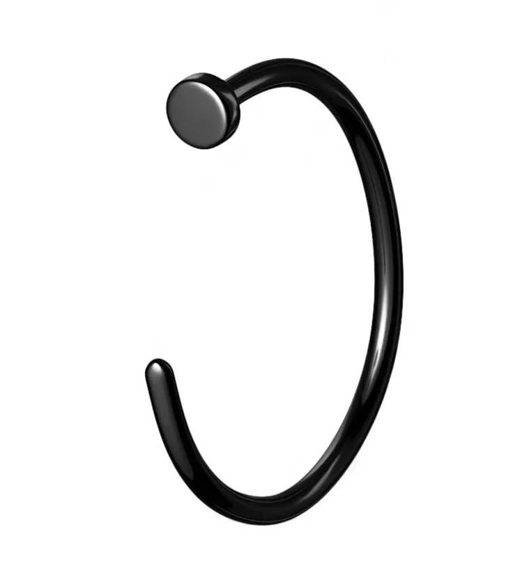 Black Titanium Nose Ring Hoop