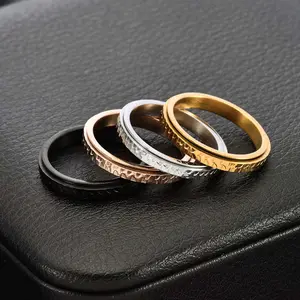 3MM Hammered Stainless Steel Spinner Ring   Unisex Fidget Band for Couples, Everyday Jewelry, Anniversary Gift