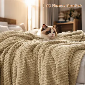 Warm Fleece Blanket，Super Soft Cozy Blanket with Jacquard, Plush Fuzzy Bed Blankets and Throws for Couch, Bed, Sofa , Lightweight and Breathable Machine Washable - Perfect for Fall/Winter, Gifts for Adults,Woman,Girls