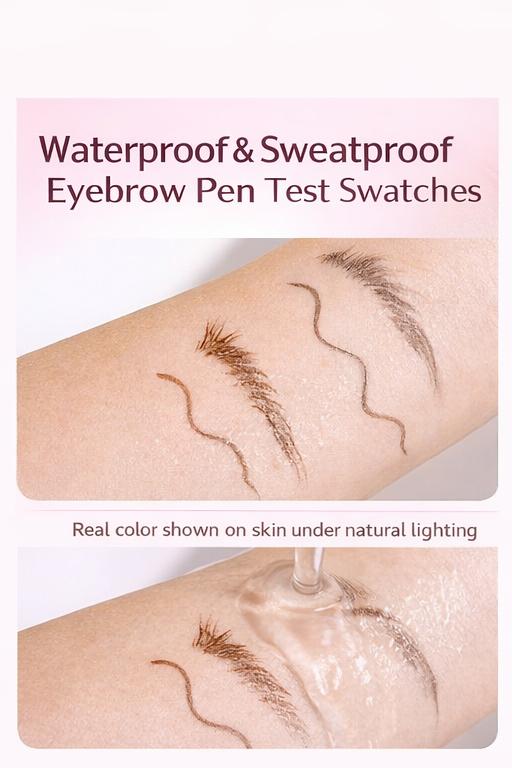 Dual-Ended Eyebrow Pen – 4D Fork Tip for Natural Hair-Like Strokes + Precision Brush Tip for Perfect Brows
