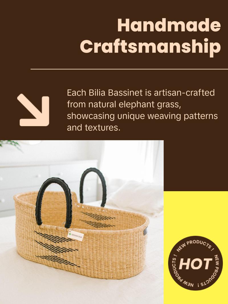 Signature Bilia Bassinet- Collection: Midnight Diamond - Perfect for Newborn Baby, Baby shower gift