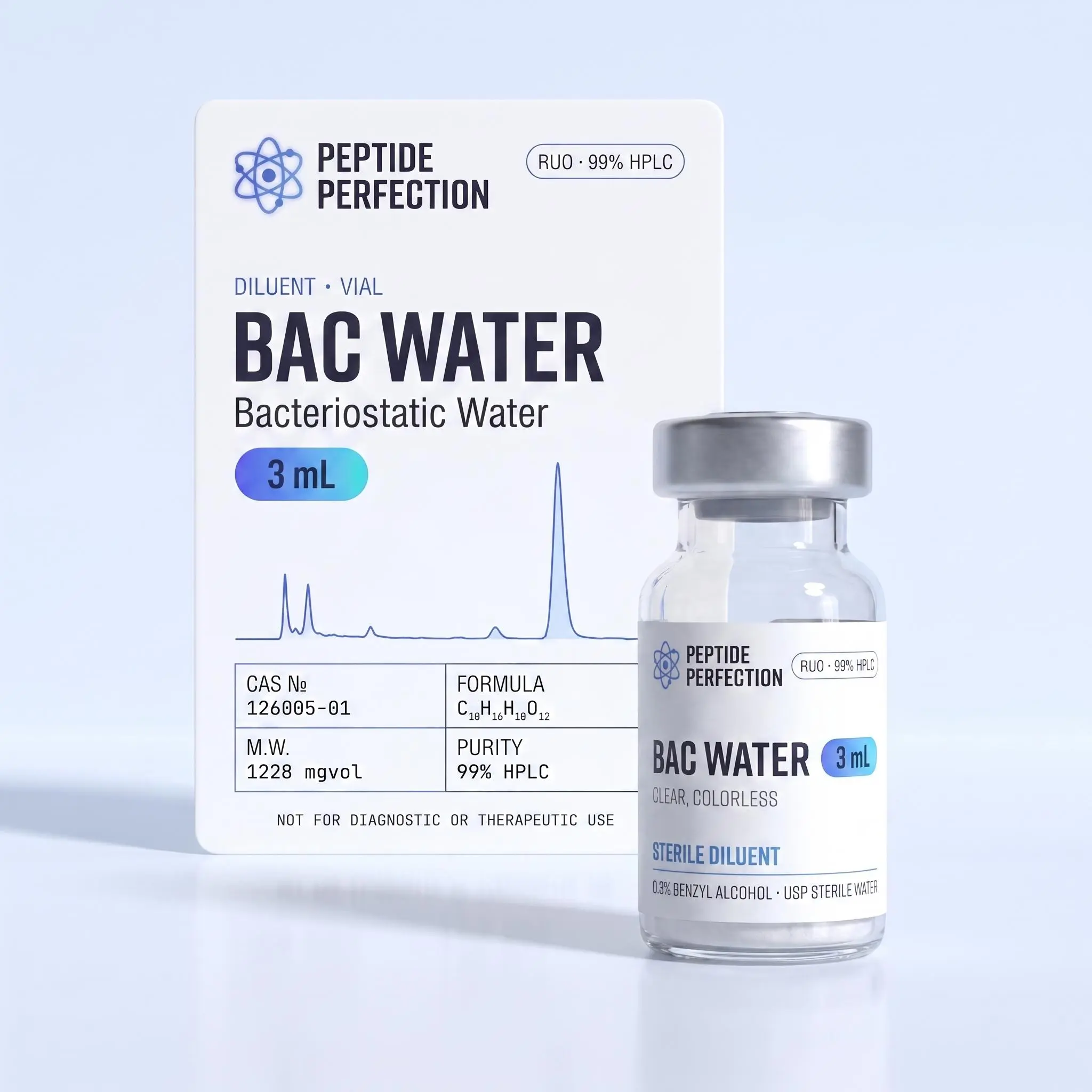Bac Water 3mL Sterile Laboratory Diluent for Research Reconstitution