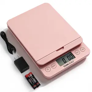 86lb/0.1oz 39kg/5g High Accuracy Digital Shipping Scale, 86lb/0.1oz Postal Scale-Candy Pink Style, Hold/Tear Function, Flip up Holder Postage Scale, Digital Scale for Packages Small Business and Mails, Battery & AC Adapter