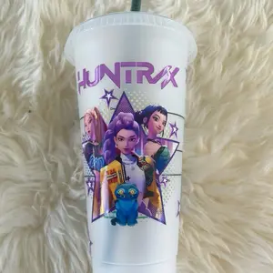Starbucks Cold Cup Kpop with Cute Cat and Star Design Perfect for Kpop Fans
