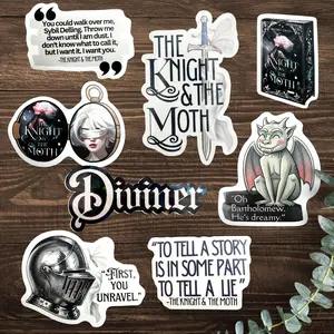 The Knight and the Moth inspired Kindle Stickers pack, Waterproof Vinyl Decals