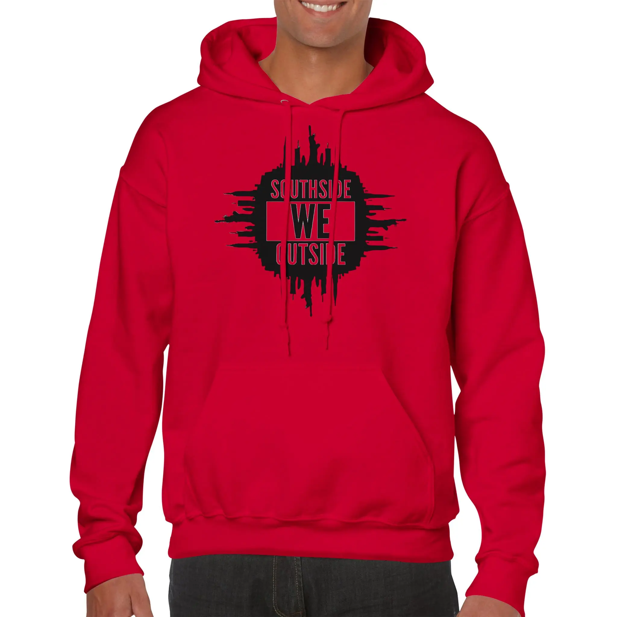 Southside We Outside "Blk NYC Skyline" Premium Unisex Pullover Hoodie