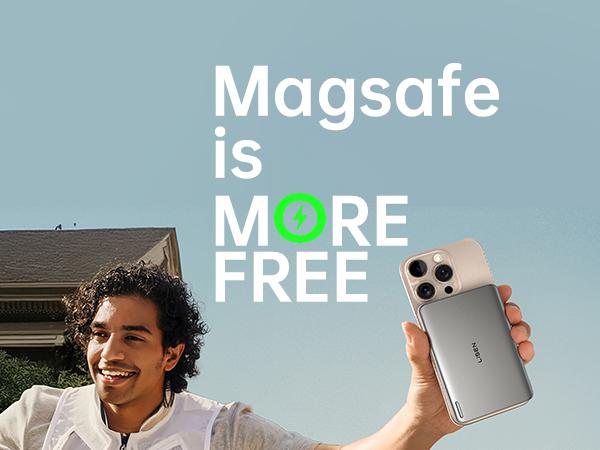 LISEN Ultra Slim MagSafe Power Bank - 5000mAh Wireless Portable Charger for iPhone 17 16 Pro Max/16 Pro/16 Plus/16/15/14/13/12 Magnetic Charging Compact