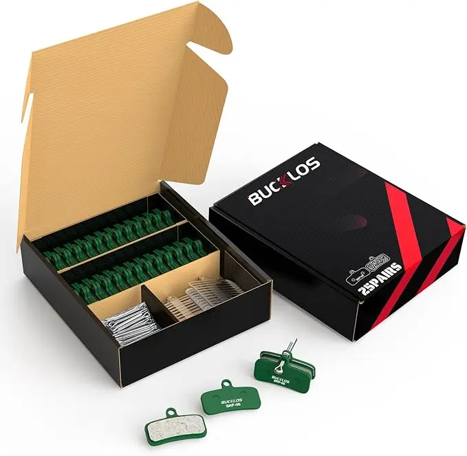BUCKLOS 25PC Multi-Material Brake Pads - Strong Grip, Universal Fit for BR-M810, M820, M6120, Deore XT M8020 Disc Brakes, Compatible with Mountain & Electric Bikes, Cycling Parts, Brake Pad