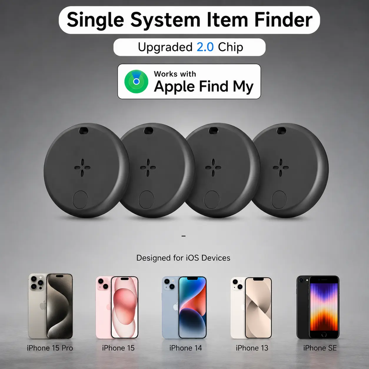 Vilapo GPS Tracker for Cars 2.0 Chip, Works with Apple Find My, Real-Time Tracking, No Monthly Fee, Waterproof Magnetic Case, Bluetooth Key Finder, Smart Vehicle Locator for Travel & Security