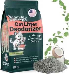 #1 Cat Litter Box Deodorizer – Smell Control Additive for Kitty Litter, Extends Litter Life, Works with Automatic Litter Box, Fresh Clean Aroma, Kitten Safe & Non-Toxic Kitty Litter Freshener, Prevents Amonia Smell, Multi-Purpose Use for Homes