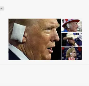 Trump 2024 Ear Bandage, Stand Up Ear Bandage White