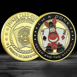 Poker Card Guard Coin “i’m A Donk” 7-2 Offsuit Texas Hold’em Gold Plated Medal