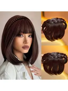 Front Hair Bangs Fringe Hair Extensions Headband, Synthetic Bangs Headband for Women Girls, Halloween/cosplay/wedding photo/party, Synthetic Hair Pieces