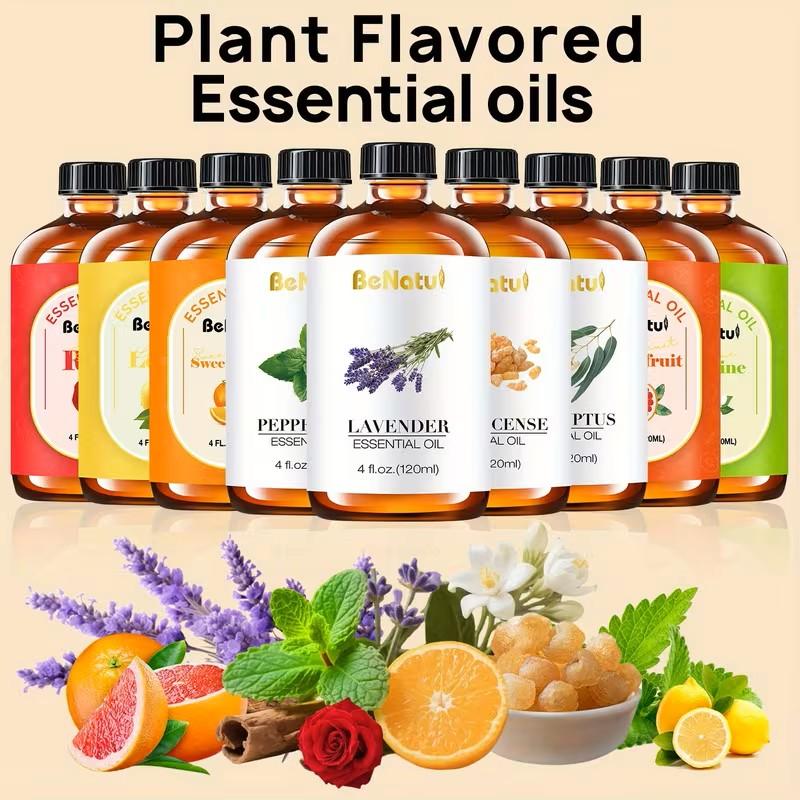 Benatu Essential Oil, Peppermint, Lavender, Eucalyptus, Frankincense For Diffusers, Humidifier Car Air Freshener, Soap Making, Candles, Christmas And New Year Gifts, DIY Candles/Soap 120ml