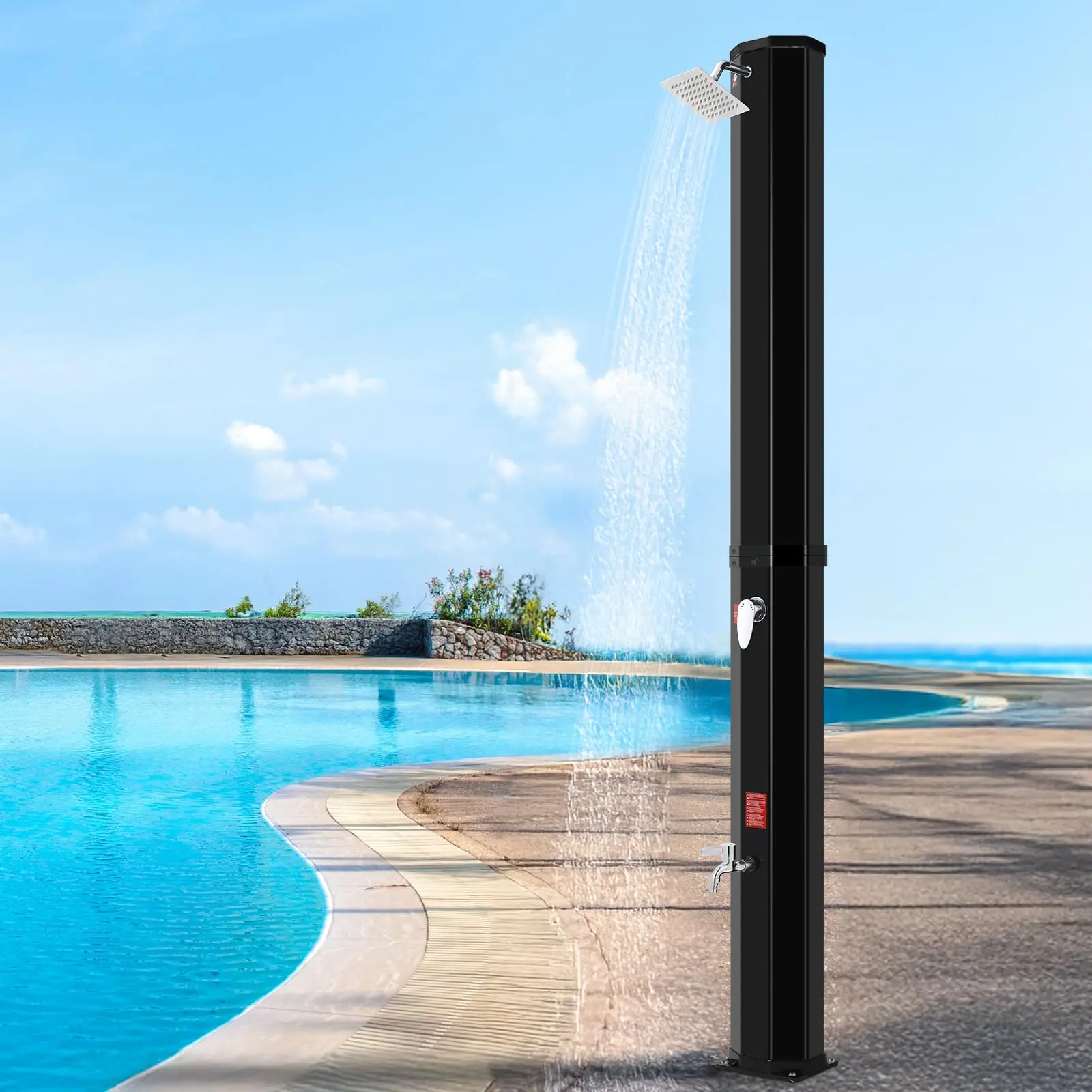Arlopu Solar Heated Shower with Shower Head and Foot Shower Tap for Outdoor Poolside Backyard, with Oxford Cloth Cover for Backyard, Garden, Beach Spa summerwins
