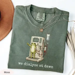 Comfort Colors Funny Dialysis Nurse Shirt Aesthetic Kidney Nursing T-Shirt Vintage Nephrology Graphic Tee Cute Renal Nurse Gift Medical Humor Top Spirit Era Art