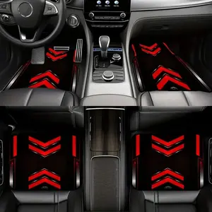 4-Piece Fashion Car Mats Set, Cool Arrow Pattern, Durable Polyester, Fits Most Cars Suv Trucks, Design, Interior Protection