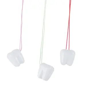 20" - 20 3/4" Bulk 144 Pc. White Plastic Tooth Saver Necklaces