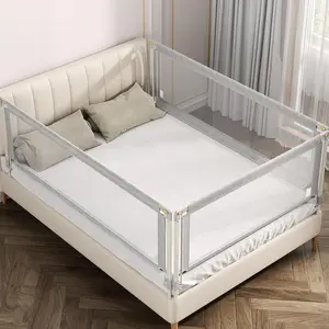 Anti-Fall Baby Bed Rail - Adjustable Height, Extra Tall Safety Guardrail for Twin, Full, Queen, King Size Beds, Grey