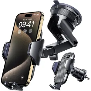 [2026 True Military-Grade] Car Phone Holder VANMASS [Upgraded Strongest Suction & Clip] Cell Phone Mount for Dashboard Windshield Vent Wall,Truck Cradle Stand for iPhone 17 Pro Max 16 15 14 13 Android