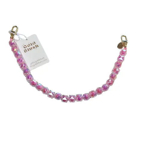 Gold Blush® Prism Chain- Iridescent Crystal Bag Charm Chain, Sparkle Prism Strap (18")
