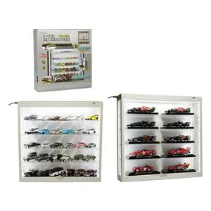 Showcase Wall Mount 5 Tier Display Case White with White Back Panel "Mijo Exclusives" for 1/64-1/43 Scale Models