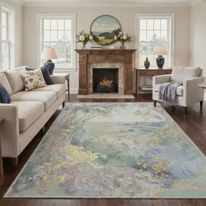 【Summervibes】GENIMO Soft Area Rug – Non-Slip, Pet Friendly, Machine Washable Floor Rug, Home Carpet Perfect for Living Room, Bedroom, Kitchen, Hallway Decor ,ARF1576-LEAF