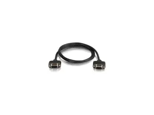 C2G 52147 Serial RS232 DB9 Cable with Low Profile Connectors F/F, In-Wall CMG-Rated, Black (3 Feet, 0.91 Meters)