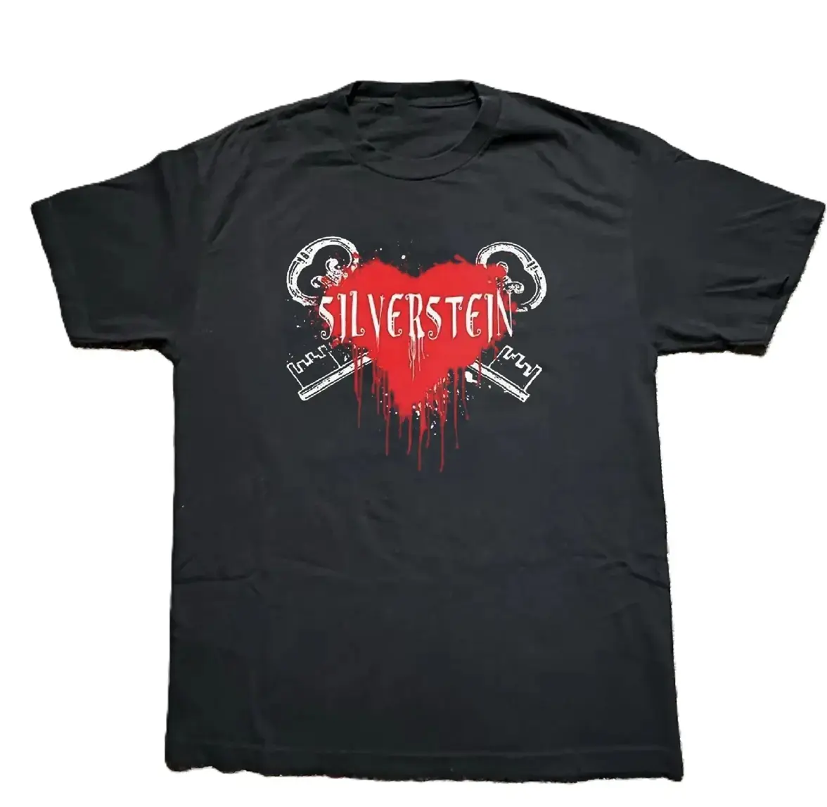 Silverstein Band logo Gift For Fan Black T-Shirt, Unisex Cotton One Side T-Shirt Fabric Menswear