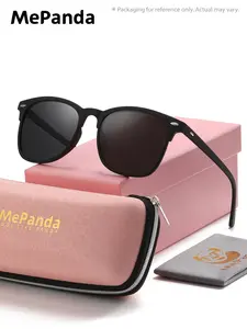 1 Pair Mepanda Unisex Square Full Frame Sunglasses, Streamlined Design,  UV400