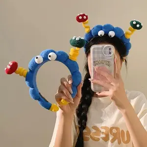 Cute & Playful Big Eye Plush Headband, High-Crown Style Headband for Face Washing and Hair Taming