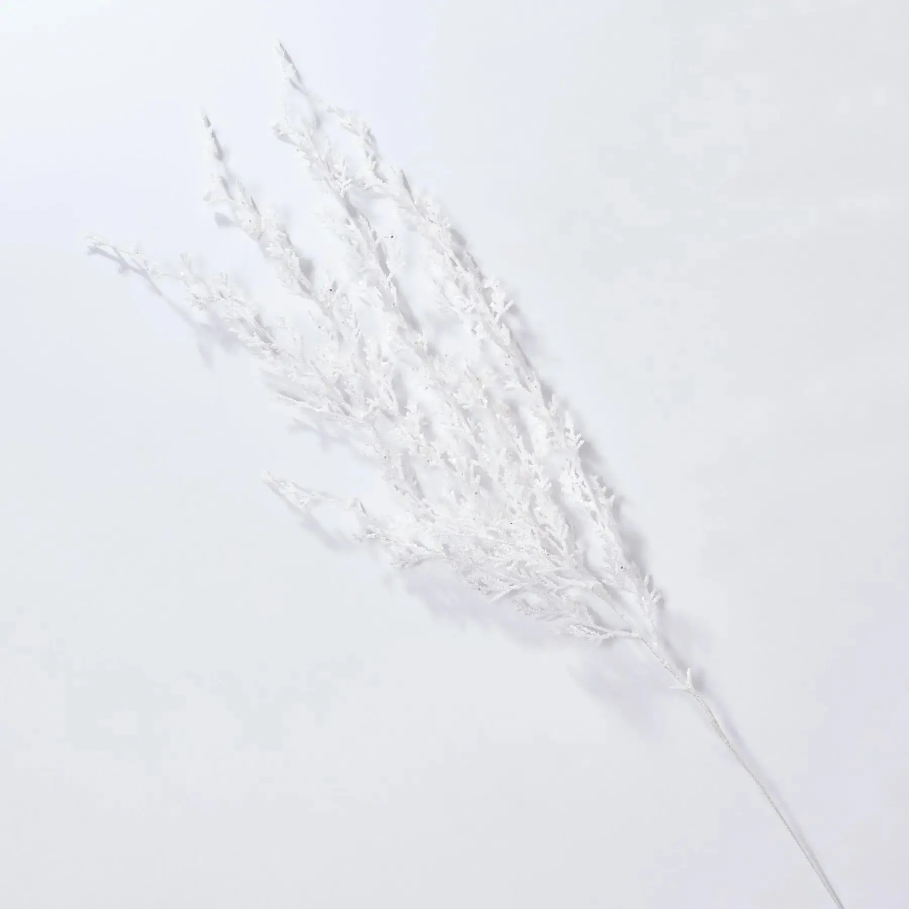 30" Synthetic Snowy White Cedar Hanging Branch, Frosted Floral Decor, Elegant Christmas Spray with Glitter Accents