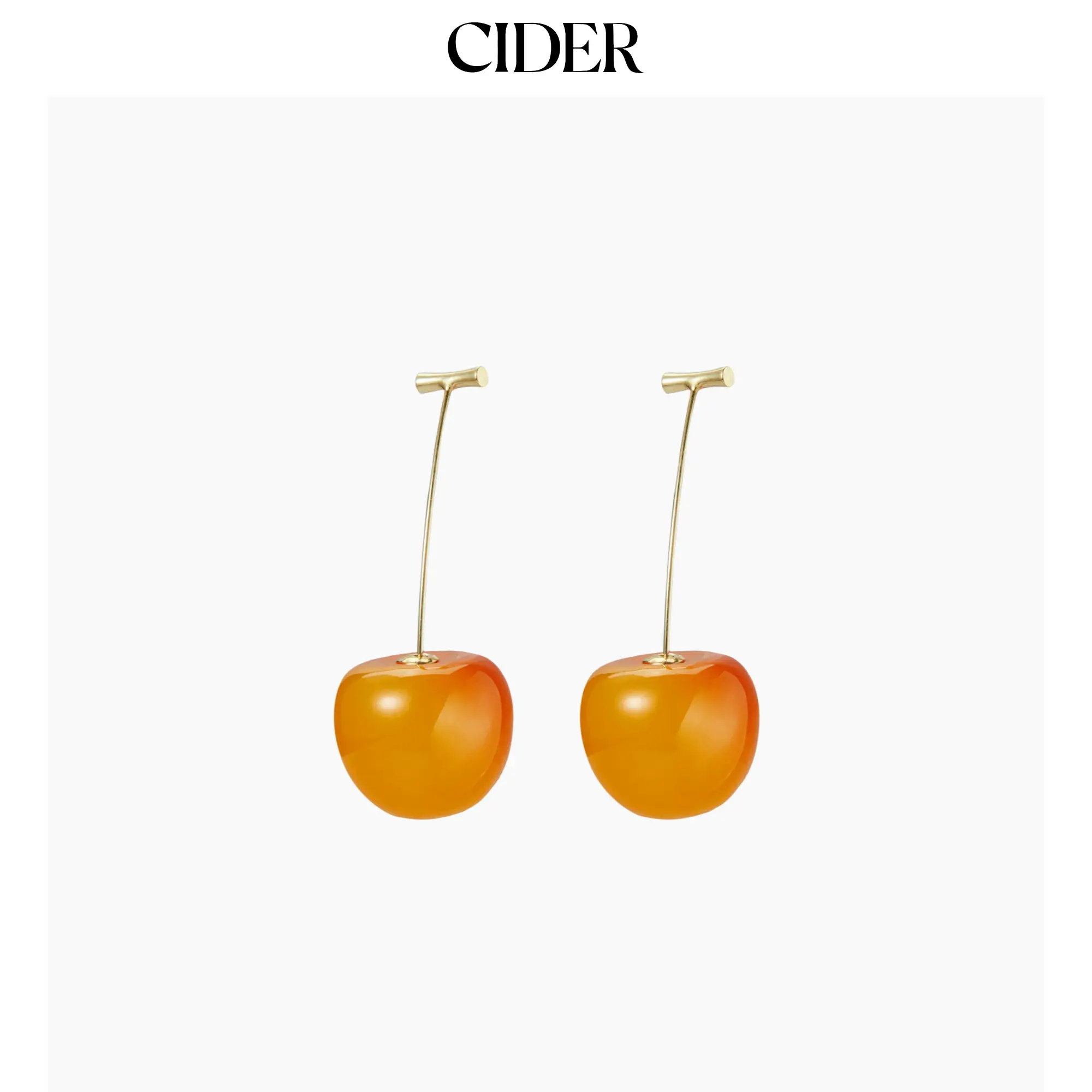 Cider [5 colors, size One Size-One Size] Cute Cherry Drop Earrings