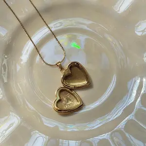 Heart Locket Necklace - Stainless Steel Womans Jewelry