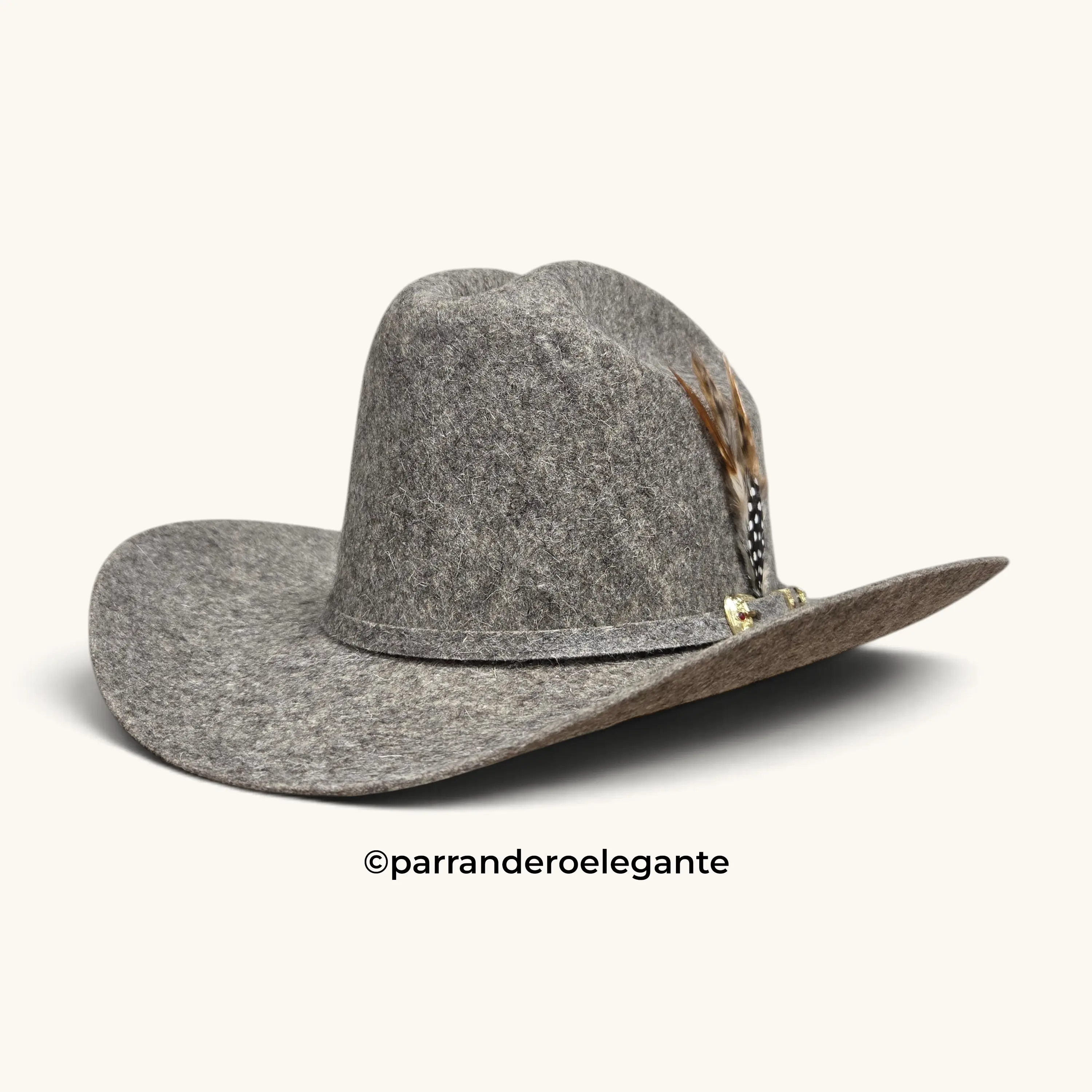 Heredero 100x Sinaloa Chine Wool Felt Hat Texana - Stone San Judas