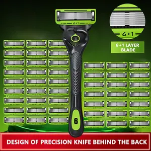 Men's Razor Blade Replacement, Replaceable Blades, 48pcs Razor Blade & 1 Count Handle, Sharp Handheld Razor Blade, Men's Care Product for Daily Use