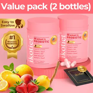 Holiday Special Probiotics Supplement 90 Billion CFU with Prebiotics for Daily Gut Health and Immune Support 16 Strains Non - GMO Two - Bottle Value Pack 120 Capsules Rich in Dietary Fiber and Edible Vitamins