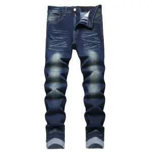 MXCVYCC Men's Ripped Slim Fit Jeans Distressed Regular Fit Brown Straight Leg Comfort Flex Denim Pants with Five Pockets for Menswear Trouser