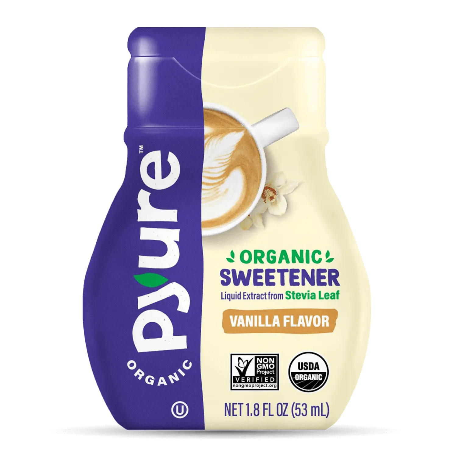 Organic Liquid Stevia Sweetener - Zero-Calorie Vanilla Flavored Highly Concentrated Stevia Extract