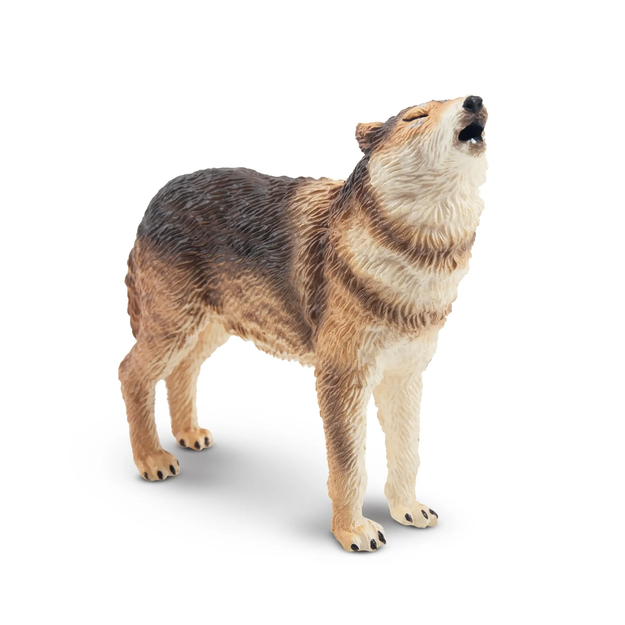 TOYMANY High-Quality Durable PVC Solid Plastic Realistic Hand-Painted Wolf Figurine - Age 3+, 3-4 Years Montessori Sensory Tool, Unisex Wildlife Collector's Action Toy Figure