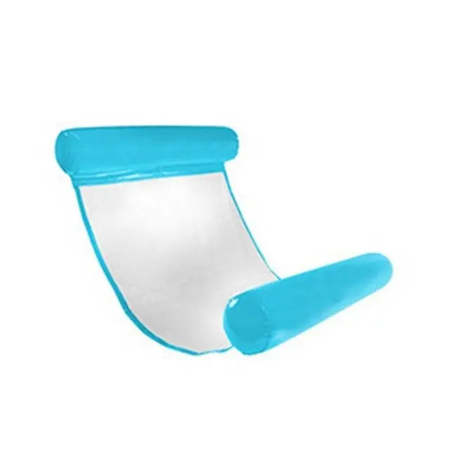 Inflatable Water Hammock - Durable & Long-Lasting Floating Recliner Mattress with Mesh for Pools, Beaches, Lakes - Blue, Unisex