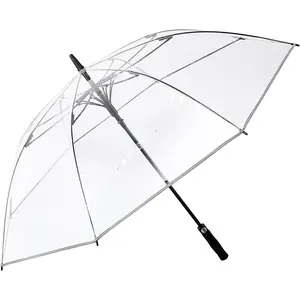 62 inch clear golf umbrella transparent auto open large stick umbrella oversized windproof waterproof with sleeve for women men