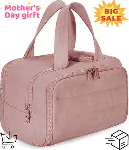 Large-capacity home makeup bag, portable makeup suitcase, cosmetic bag organizer box, portable storage bag, skincare product storage organizer bag with multiple layers of compartments.mother'sdaygift